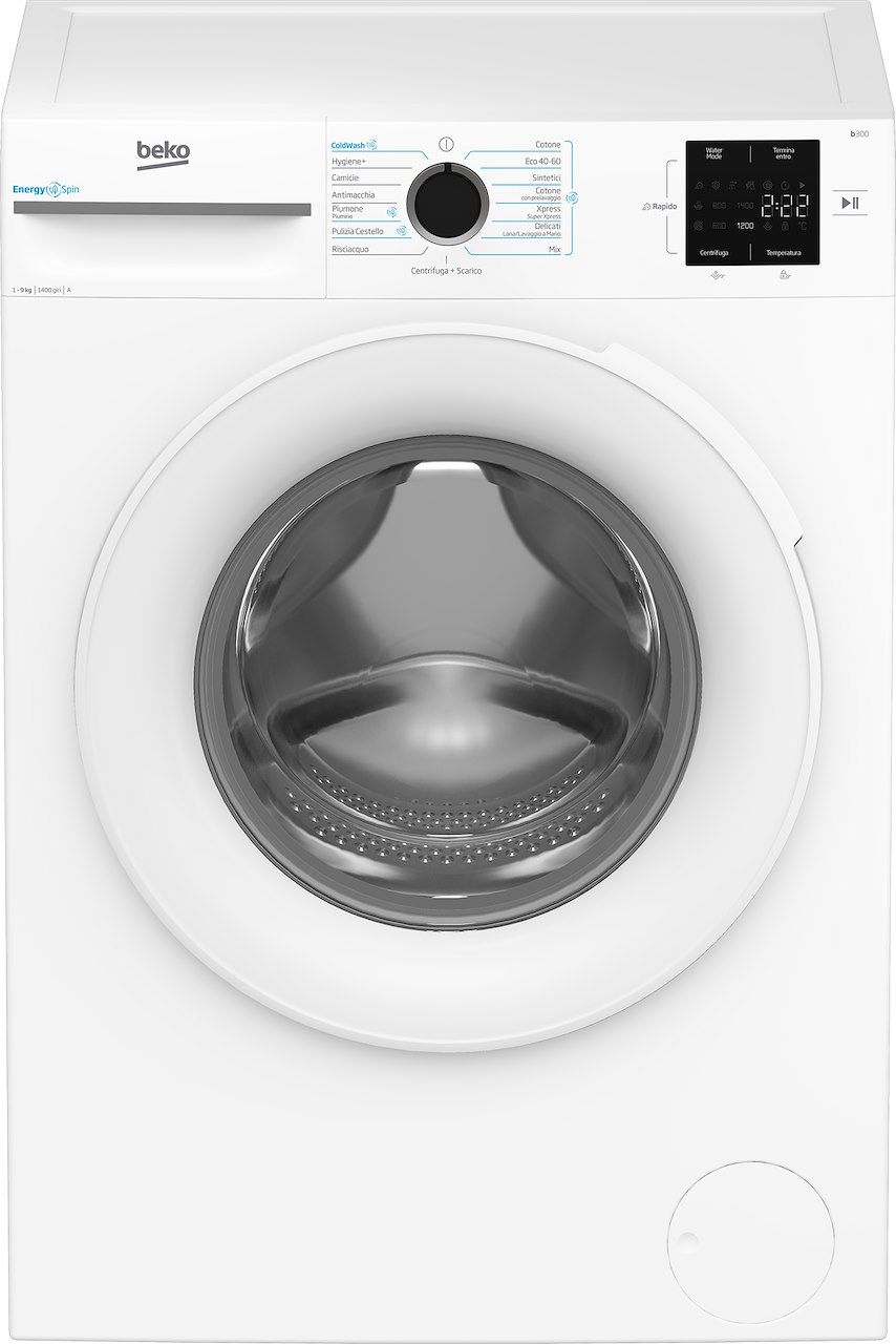 Beko Lavatrice Caricamento Frontale 9kg 1400 RPM EnergySpin Bianco