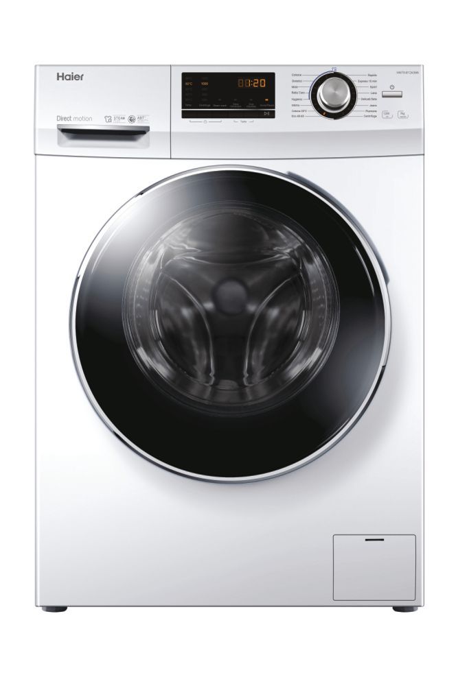 Haier Lavatrice Caricamento Frontale 7 kg 1200 Giri/min Bianco Nero