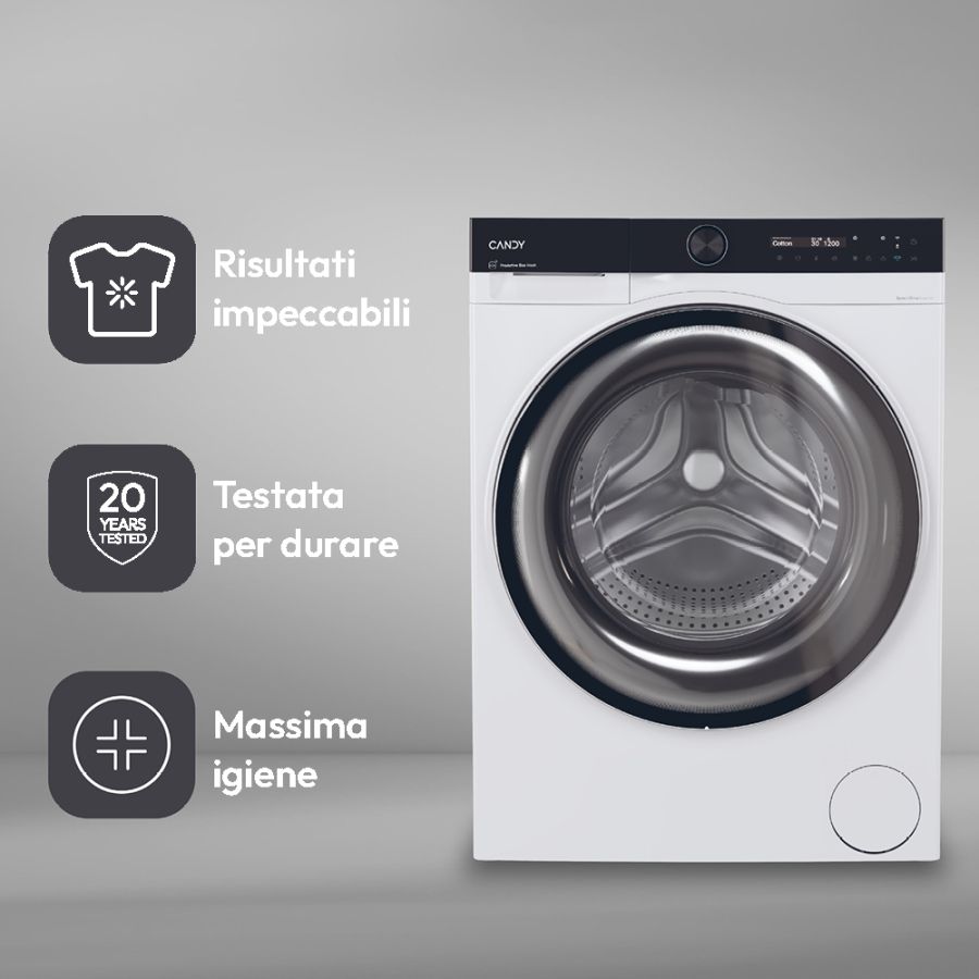 Candy Lavatrice Caricamento Frontale 9kg 1400rpm Inverter Nero Bianco WiFi