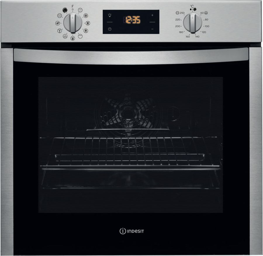 Indesit Forno Elettrico 71L Pirolitico da Incasso Acciaio Inox Classe A+ Ventilato Grill
