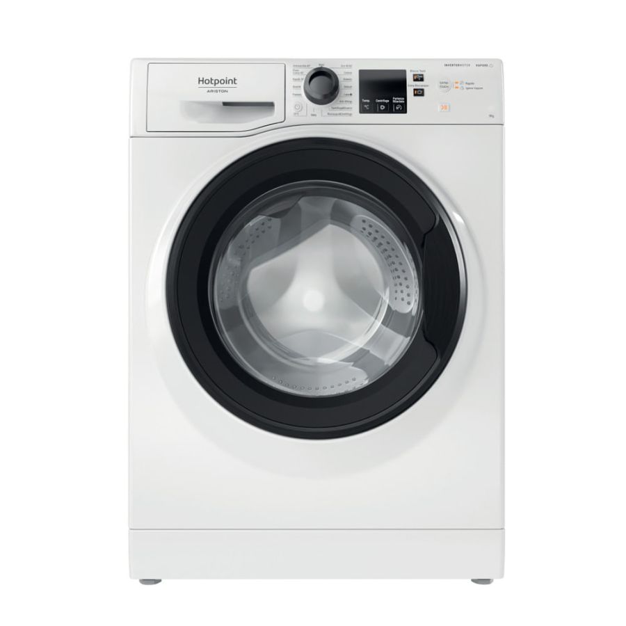Hotpoint Lavatrice Caricamento Frontale 9kg 1200 RPM Bianco Nero Inverter