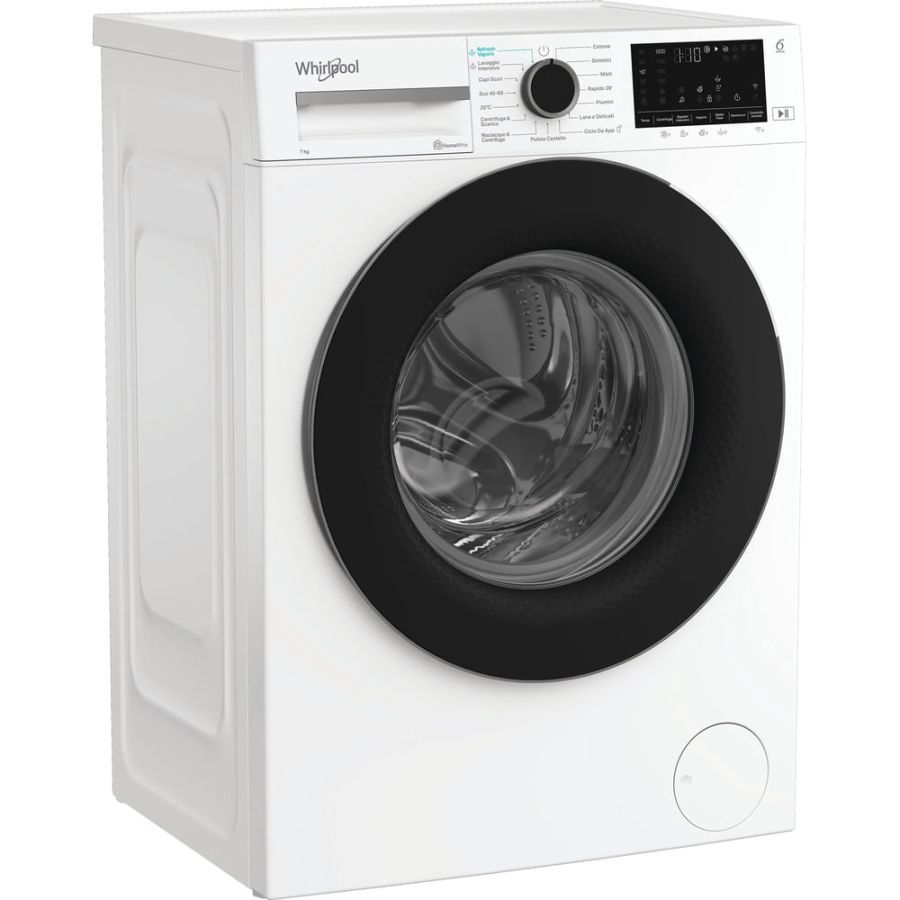 Whirlpool Lavatrice Caricamento Frontale 7kg 1200 Giri Bianco Nero Inverter Wi-Fi