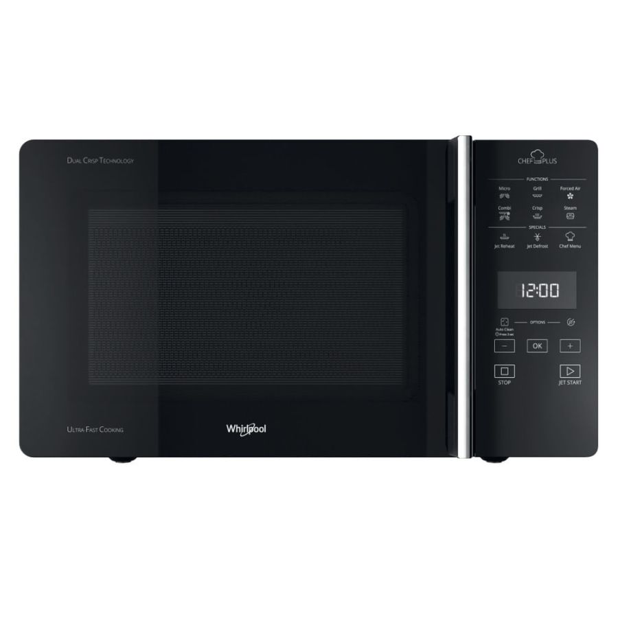 Whirlpool Microonde Grill 25L 900W Argento Nero Convezione Touch Opening