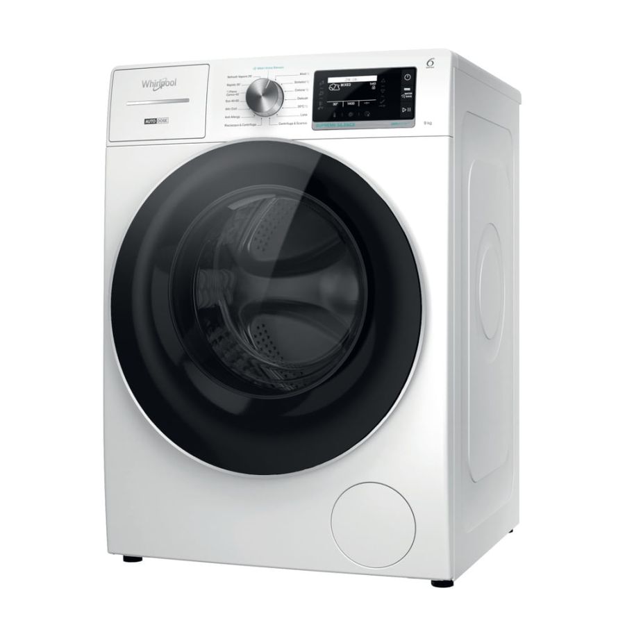 Whirlpool Lavatrice a Caricamento Frontale 9kg 1400 Giri Inverter Bianco Nero