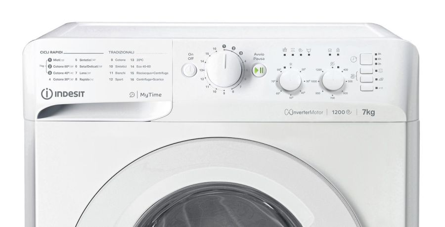 Indesit Lavatrice Caricamento Frontale 7kg Tecnologia Inverter Bianco