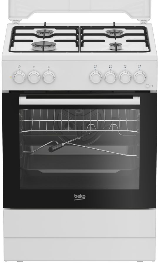 Beko Cucina a Gas 4 Fuochi e Forno Elettrico 73L FSG522DWC Bianco