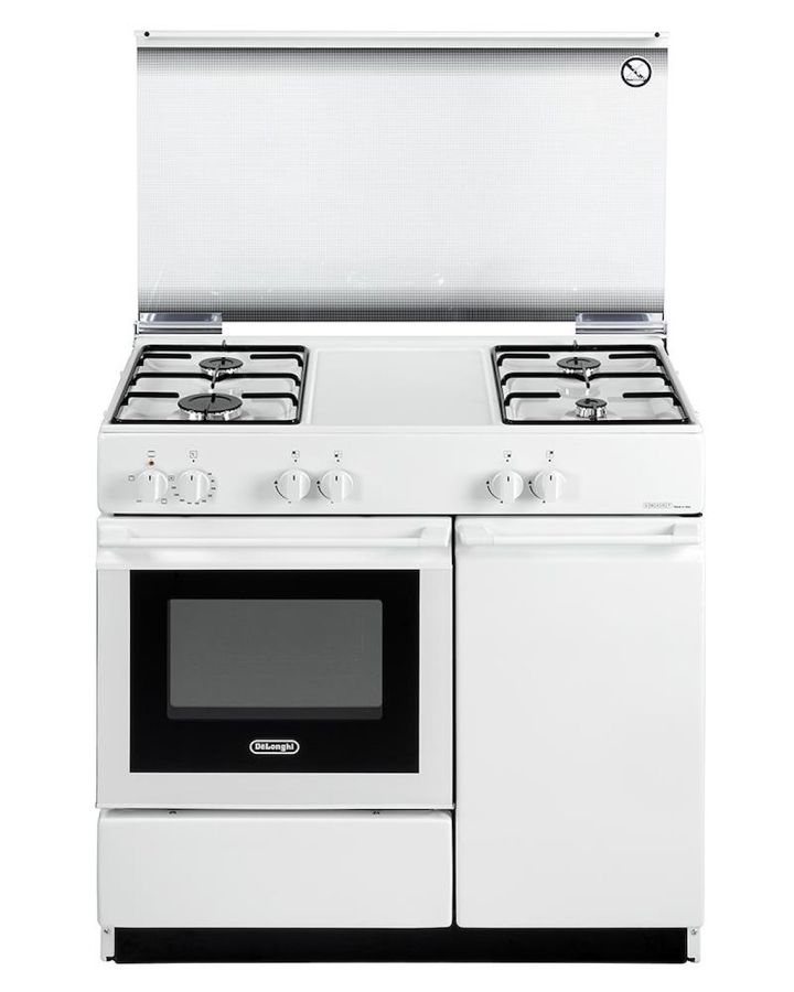 De Longhi Cucina Forno Elettrico 42L Piano a Gas 4 Fuochi Bianco Classe A