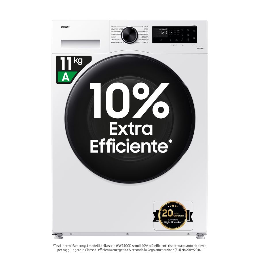 Samsung Lavatrice Caricamento Frontale 11KG 1400rpm Display Nero WW11DG6B85LHU3
